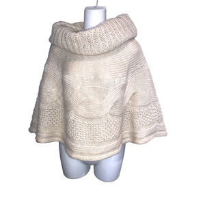 Nardi‎ & Tagliaferri High Oversized Neck Sweater Short Poncho Cape ~ one size